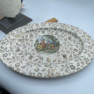 Vintage Atlas China Warranted 22K gold platter.